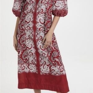 Sea New York Red and White Long Sleeve Dress
